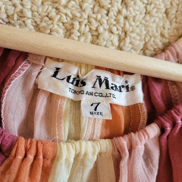 Multi-coloured Chiffon Ruffle Sleeve Top - Luis Mari Tokyo - Picture 4 of 8